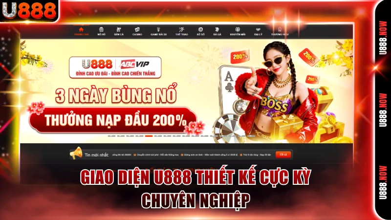 Giao diện U888 thiết kế chuyên nghiệp