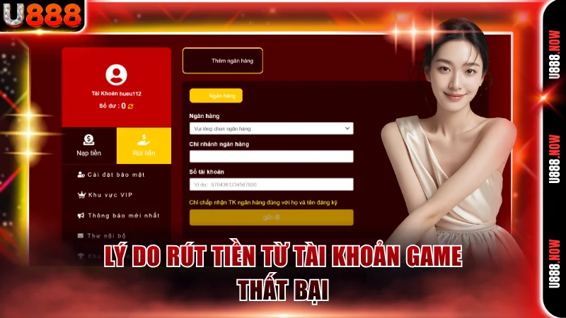 Lý do rút tiền từ tài khoản game thất bại
